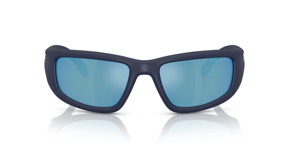 Arnette AN4358 Zyme Sunglasses in 275922 Rubber Dark Blue / Dark Grey Mirror Water Polarized lens, front view