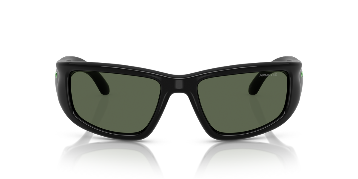Arnette AN4358 Zyme Sunglasses in 290071 Black / Dark Green lens, front view