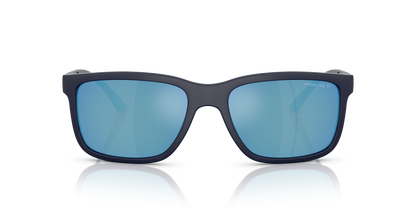 Arnette AN4359 Headlight Sunglasses in 276222 Dark Blue Matte/Shiny / Dark Grey Mirror Water Polarized lens, front view