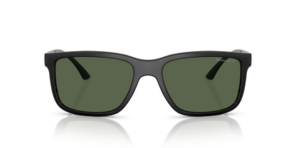 Arnette AN4359 Headlight Sunglasses in 29919A Black Matte/Shiny / Dark Green Polarized lens, front view