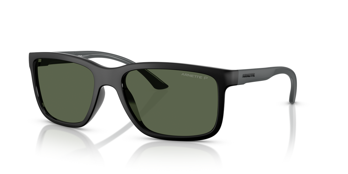 Arnette AN4359 Headlight Sunglasses in 29919A Black Matte/Shiny / Dark Green Polarized lens