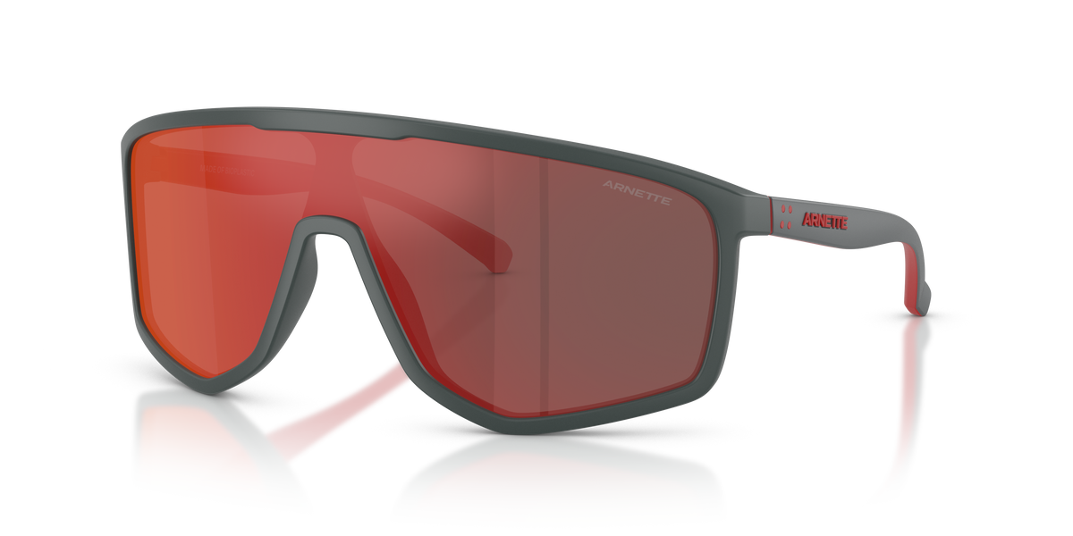 Arnette AN4360 Stripe-M Sunglasses in 28416Q Dark Grey / Dark Grey Mirror Red/Yellow lens