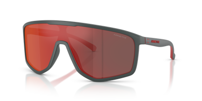 Arnette AN4360 Stripe-M Sunglasses in 28416Q Dark Grey / Dark Grey Mirror Red/Yellow lens