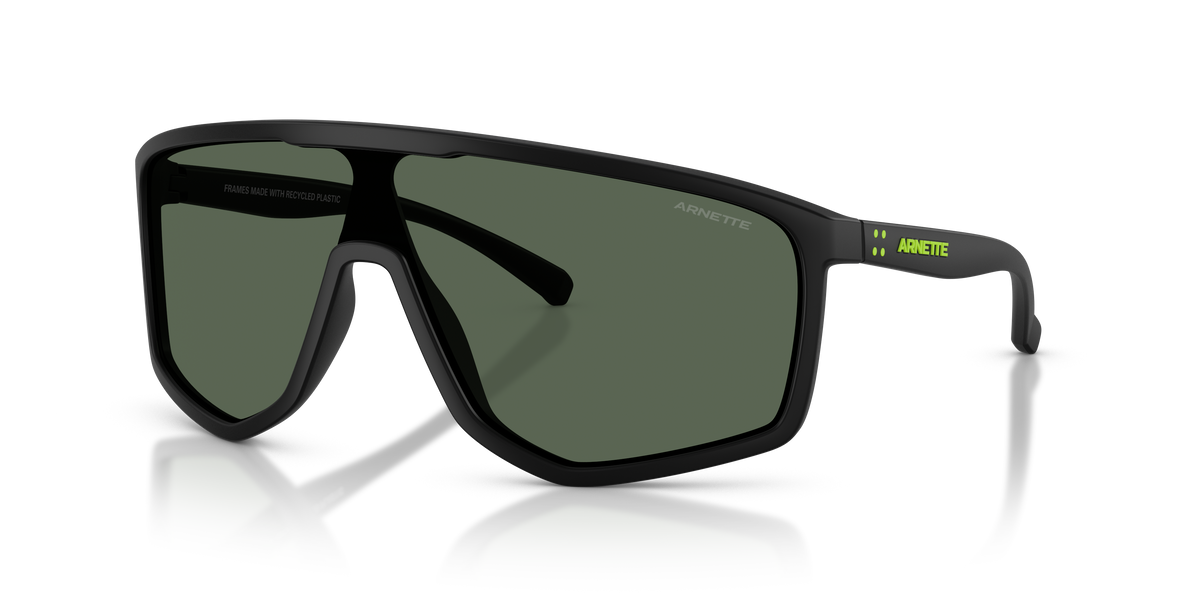 Arnette AN4360 Stripe-M Sunglasses in 290071 Matte Recycled Black / Dark Green lens