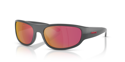 Arnette AN4361 Gondo Sunglasses in 28416Q Dark Grey / Grey Mirror Orange/Yellow  lens