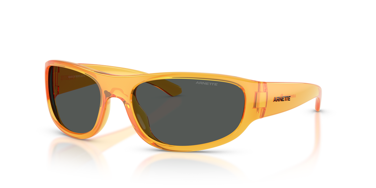 Arnette AN4361 Gondo Sunglasses in 287587 Transparent Orange / Dark Grey lens