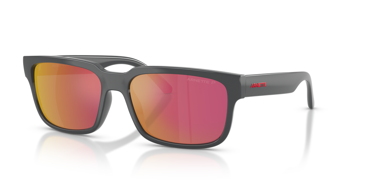 Arnette AN4362 Twister Sunglasses in 28416Q Dark Grey / Grey Mirror Orange/Yellow  lens
