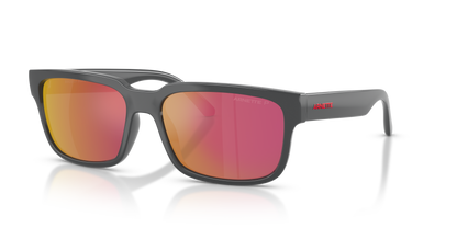 Arnette AN4362 Twister Sunglasses in 28416Q Dark Grey / Grey Mirror Orange/Yellow  lens