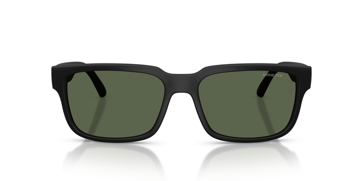 Arnette AN4362 Twister Sunglasses in 29009A Matte Black / Dark Green Polarized lens, front view