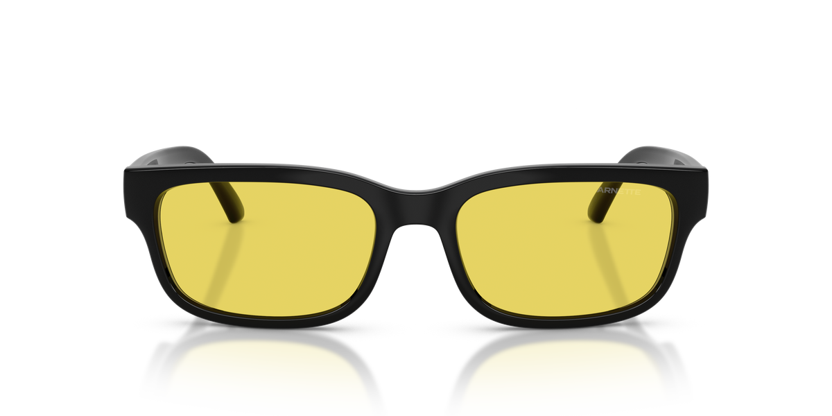 Arnette AN4363 Defyer Sunglasses in 290085 Recycled Black / Yellow lens, front view