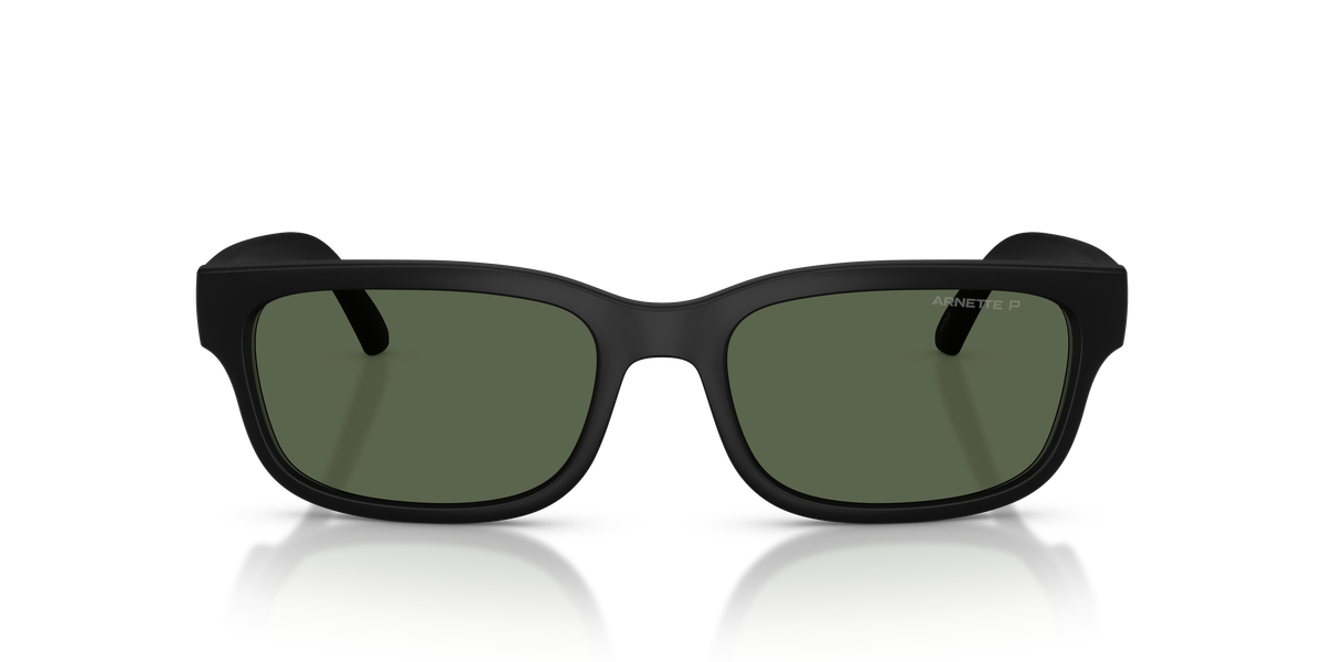 Arnette AN4363 Defyer Sunglasses in 29009A Matte Recycled Black / Dark Green Polarized lens, front view