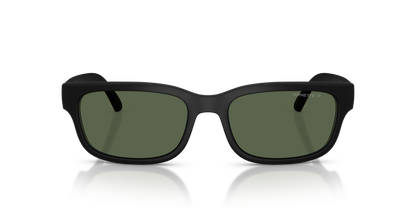 Arnette AN4363 Defyer Sunglasses in 29009A Matte Recycled Black / Dark Green Polarized lens, front view