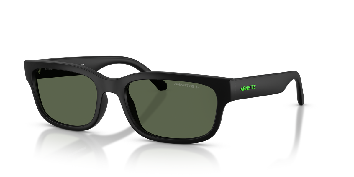 Arnette AN4363 Defyer Sunglasses in 29009A Matte Recycled Black / Dark Green Polarized lens