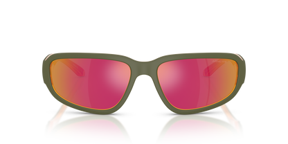 Arnette AN4365 Goodle Sunglasses in 30066Q Military/Transparent Orange / Grey Mirror Orange/Yellow  lens, front view
