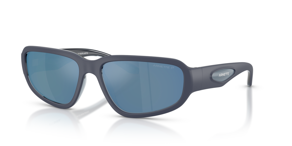 Arnette AN4365 Goodle Sunglasses in 300722 Navy/Transparent Blue / Dark Grey Mirror Water Polarized lens