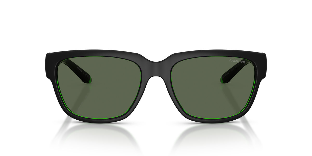 Arnette AN4366 Bounce Sunglasses in 300471 Black/Green / Dark Green lens, front view