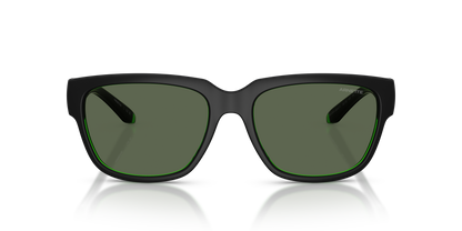 Arnette AN4366 Bounce Sunglasses in 300471 Black/Green / Dark Green lens, front view
