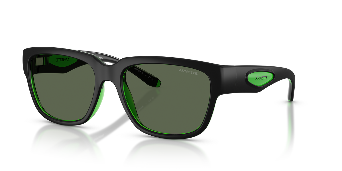 Arnette AN4366 Bounce Sunglasses in 300471 Black/Green / Dark Green lens