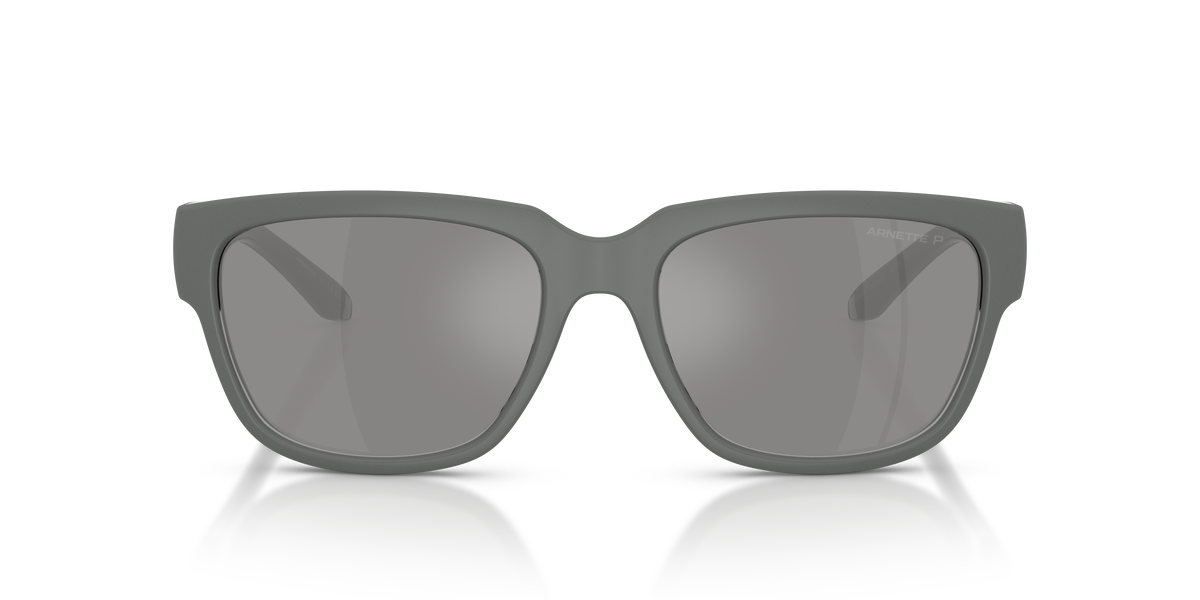 Arnette AN4366 Bounce Sunglasses in 3009Z3 Transparent Dark Grey / Grey Mirror Silver 80 Polarized lens, front view