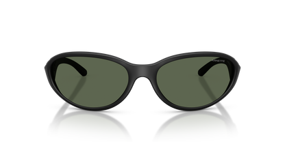 Arnette AN4368 Raven Sunglasses in 290071 Matte Recycled Black / Dark Green lens, front view