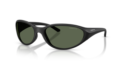 Arnette AN4368 Raven Sunglasses in 290071 Matte Recycled Black / Dark Green lens