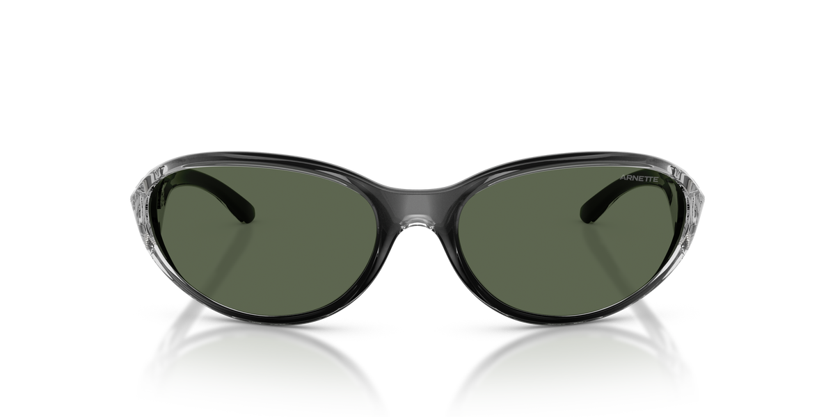 Arnette AN4368 Raven Sunglasses in 303371 Flashcoat Grey / Dark Green lens, front view