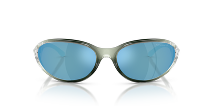 Arnette AN4368 Raven Sunglasses in 303422 Flashcoat Green / Dark Grey Mirror Water Polarized lens, front view
