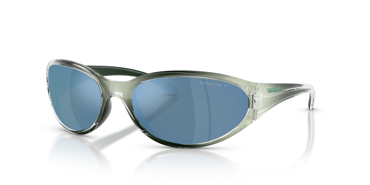 Arnette AN4368 Raven Sunglasses in 303422 Flashcoat Green / Dark Grey Mirror Water Polarized lens