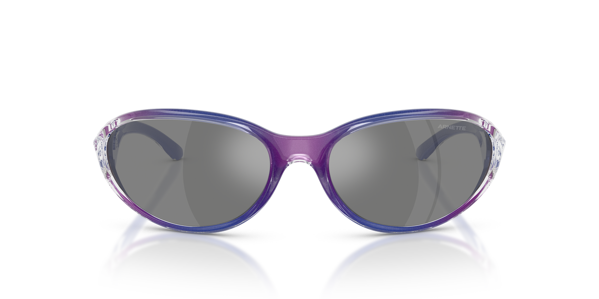 Arnette AN4368 Raven Sunglasses in 30356G Flashcoat Purple / Grey Mirror Silver lens, front view