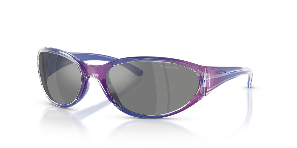 Arnette AN4368 Raven Sunglasses in 30356G Flashcoat Purple / Grey Mirror Silver lens