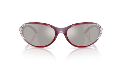 Arnette AN4368 Raven Sunglasses in 30376G Flashcoat Red / Light Grey Mirror Silver lens, front view