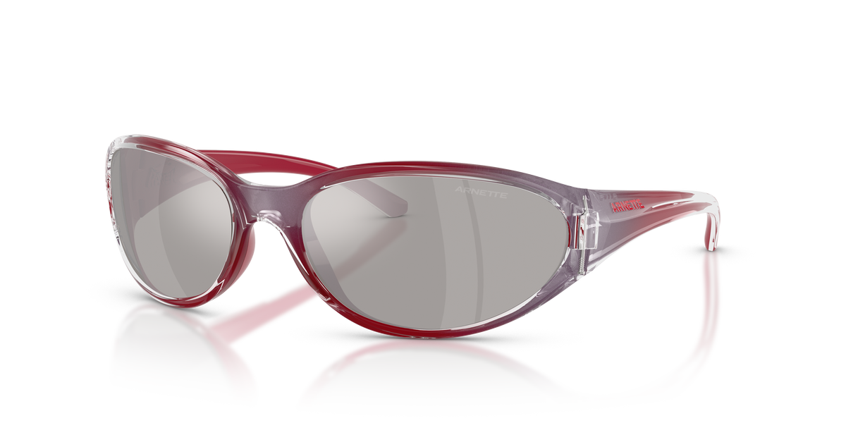 Arnette AN4368 Raven Sunglasses in 30376G Flashcoat Red / Light Grey Mirror Silver lens