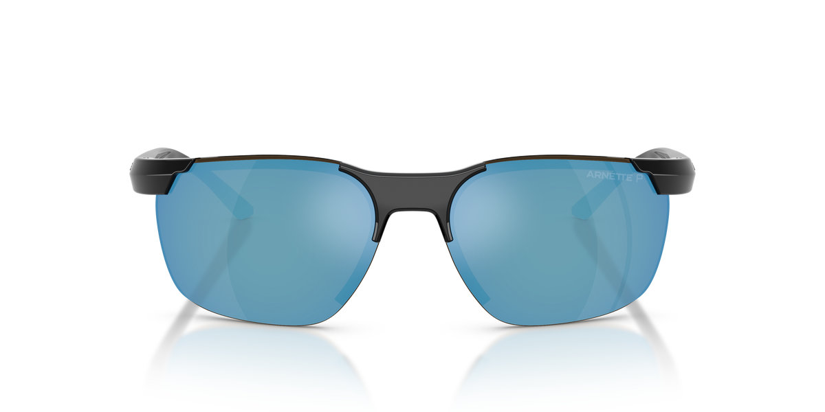 Arnette AN4370 Sunglasses in 290022 Recycled Black / Mirror Green Polarised lens, front view