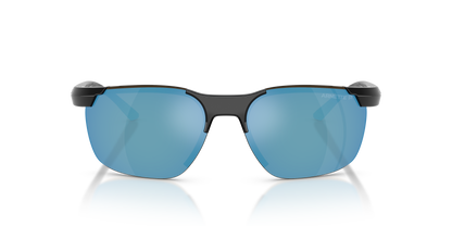 Arnette AN4370 Sunglasses in 290022 Recycled Black / Mirror Green Polarised lens, front view