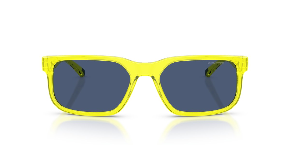 Arnette AN4372 Sunglasses in 275780 Transparent Fluo Yellow / Dark Blue lens, front view