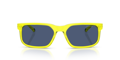 Arnette AN4372 Sunglasses in 275780 Transparent Fluo Yellow / Dark Blue lens, front view