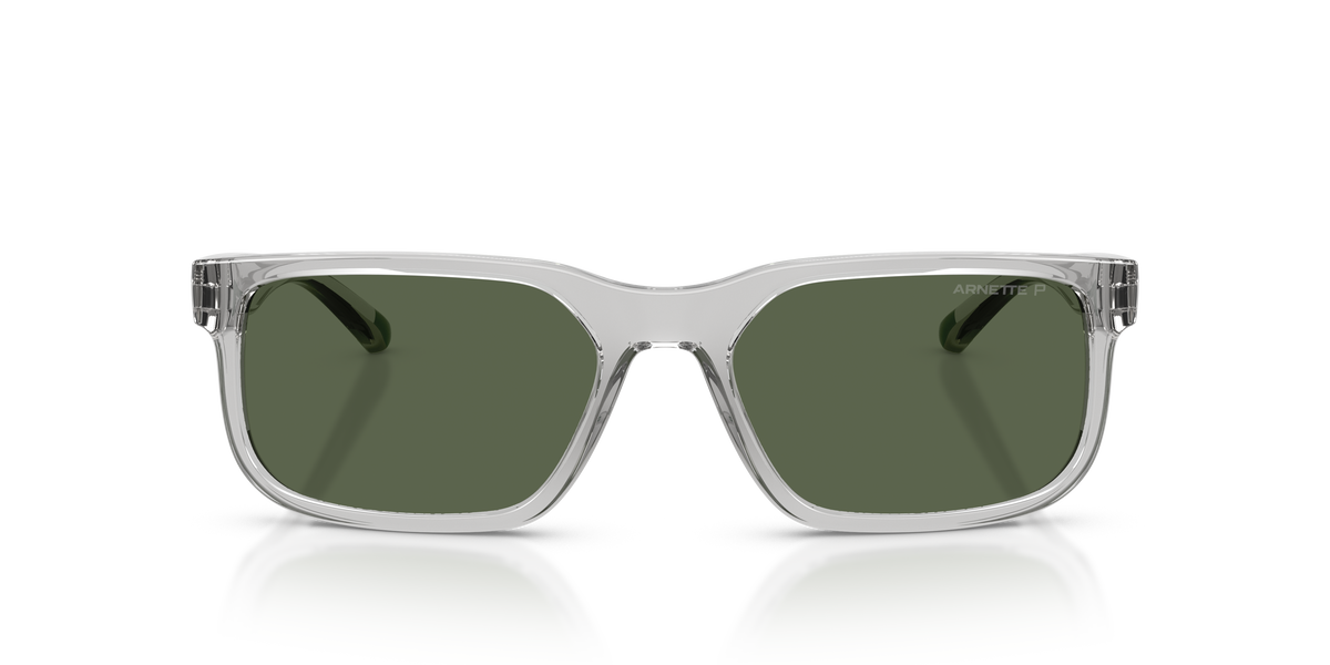 Arnette AN4372 Sunglasses in 28589A Transparent Light Grey / Dark Green Polarized lens, front view