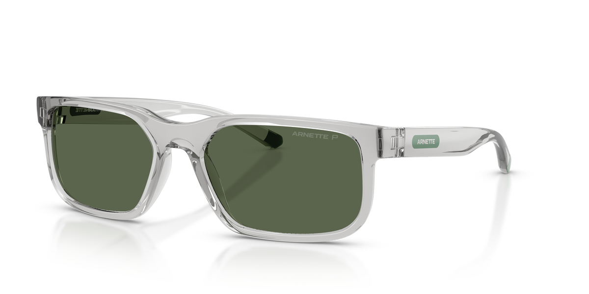 Arnette AN4372 Sunglasses in 28589A Transparent Light Grey / Dark Green Polarized lens