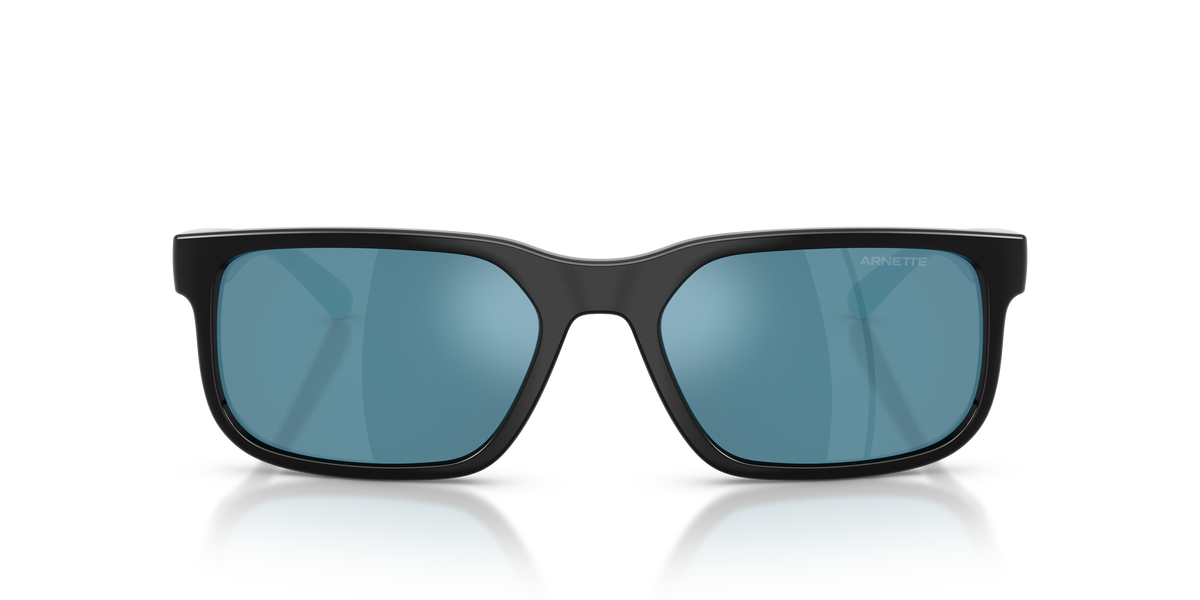 Arnette AN4372 Sunglasses in 290055 Recycled Black / Blue Mirror Blue lens, front view