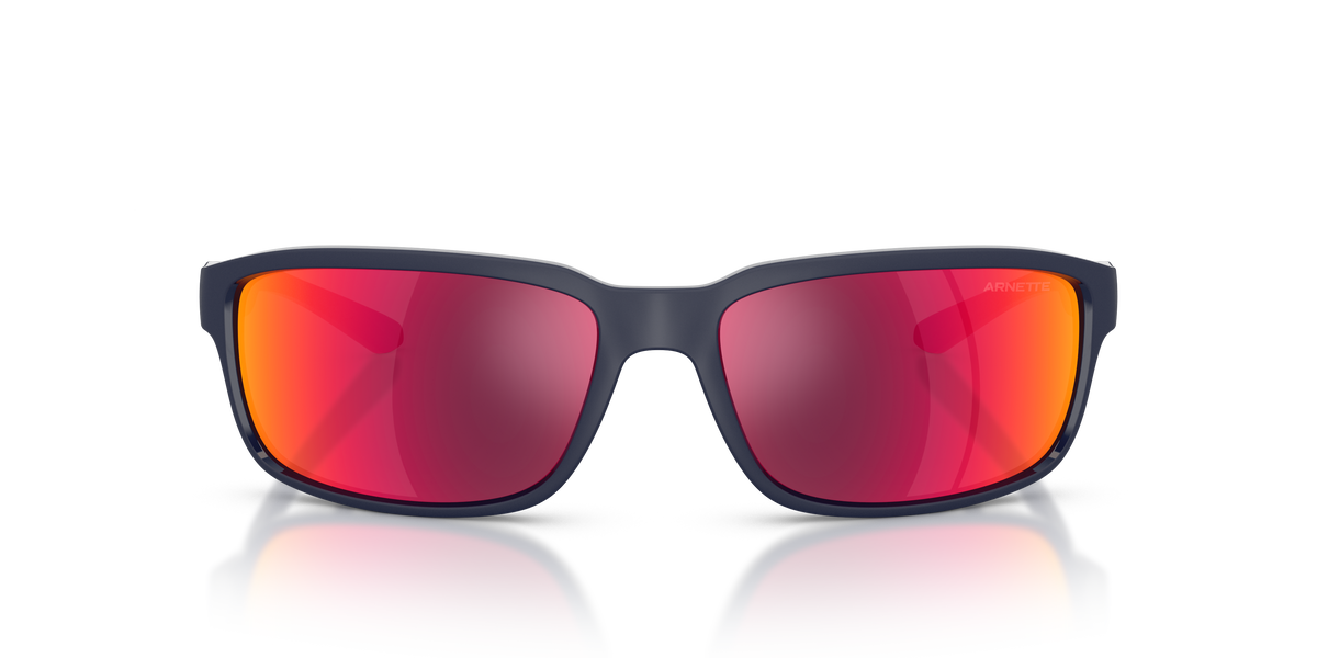 Arnette AN4373 Sunglasses in 27626Q Matte Navy Blue / Grey Mirror Orange/Yellow lens, front view