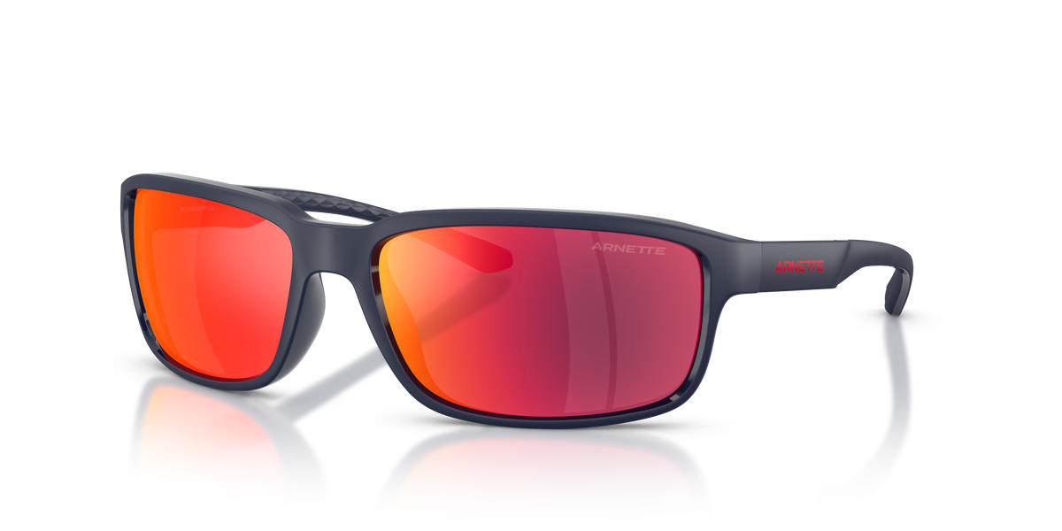 Arnette AN4373 Sunglasses in 27626Q Matte Navy Blue / Grey Mirror Orange/Yellow lens