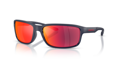 Arnette AN4373 Sunglasses in 27626Q Matte Navy Blue / Grey Mirror Orange/Yellow lens
