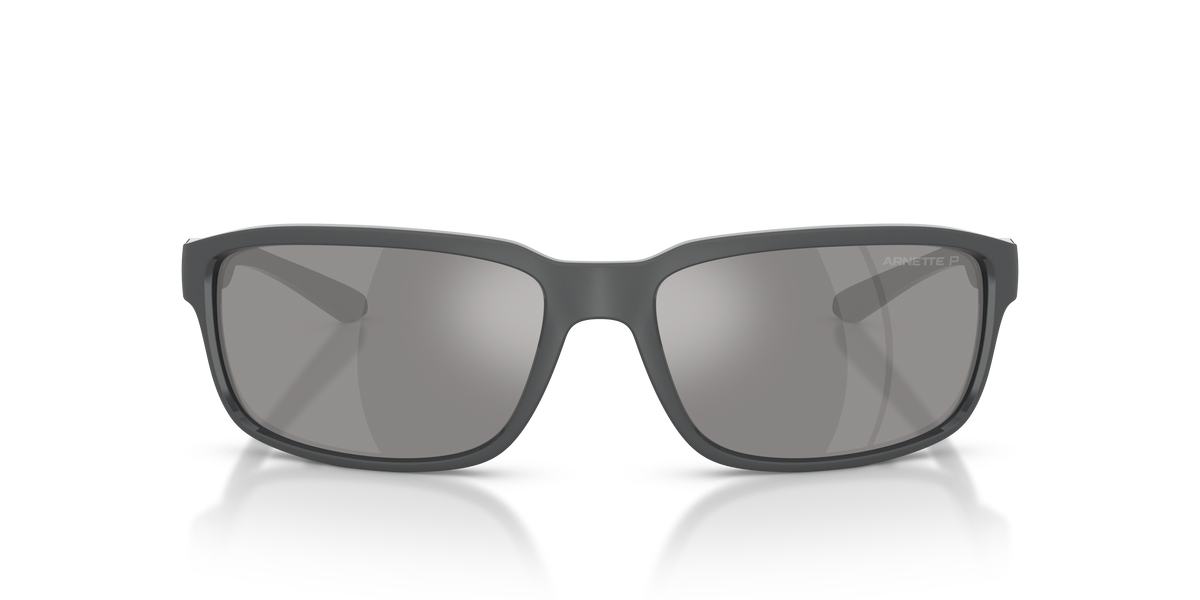 Arnette AN4373 Sunglasses in 2841Z3 Matte Dark Grey / Polarized Silver Mirror lens, front view