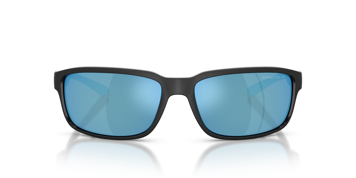 Arnette AN4373 Sunglasses in 290022 Matte Recycled Black / Mirror Green Polarised lens, front view