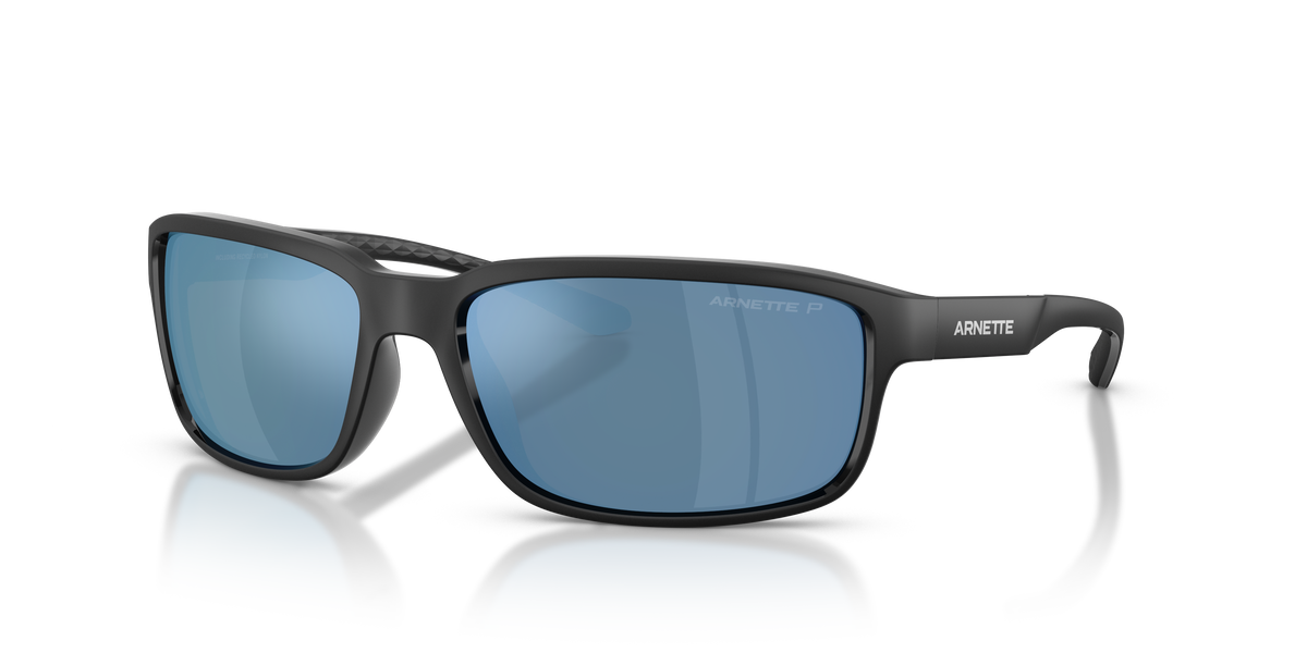 Arnette AN4373 Sunglasses in 290022 Matte Recycled Black / Mirror Green Polarised lens