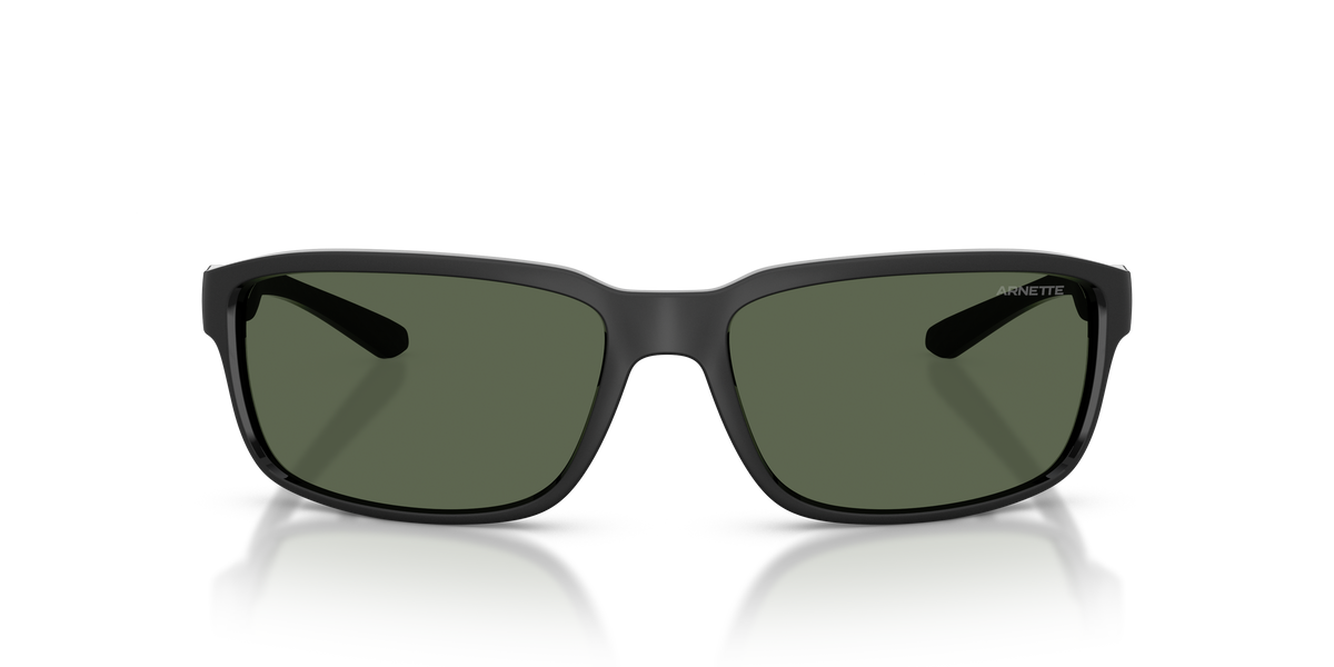 Arnette AN4373 Sunglasses in 290071 Matte Recycled Black / Dark Green lens, front view