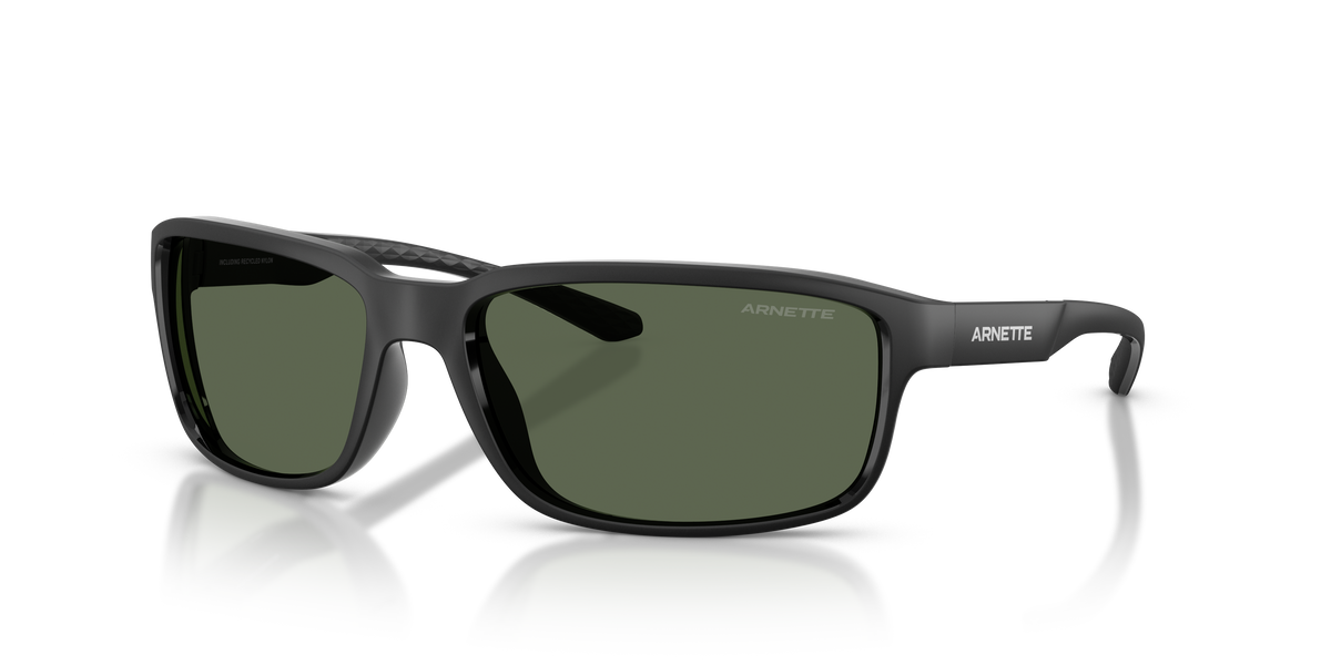 Arnette AN4373 Sunglasses in 290071 Matte Recycled Black / Dark Green lens