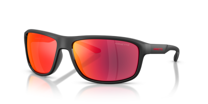 Arnette AN4374 Sunglasses in 29006Q Matte Recycled Black / Red/Yellow Mirror lens
