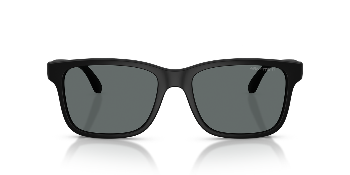 Arnette AN4378 Sunglasses in 290081 Matte Recycled Black / Dark Grey Polarized lens, front view