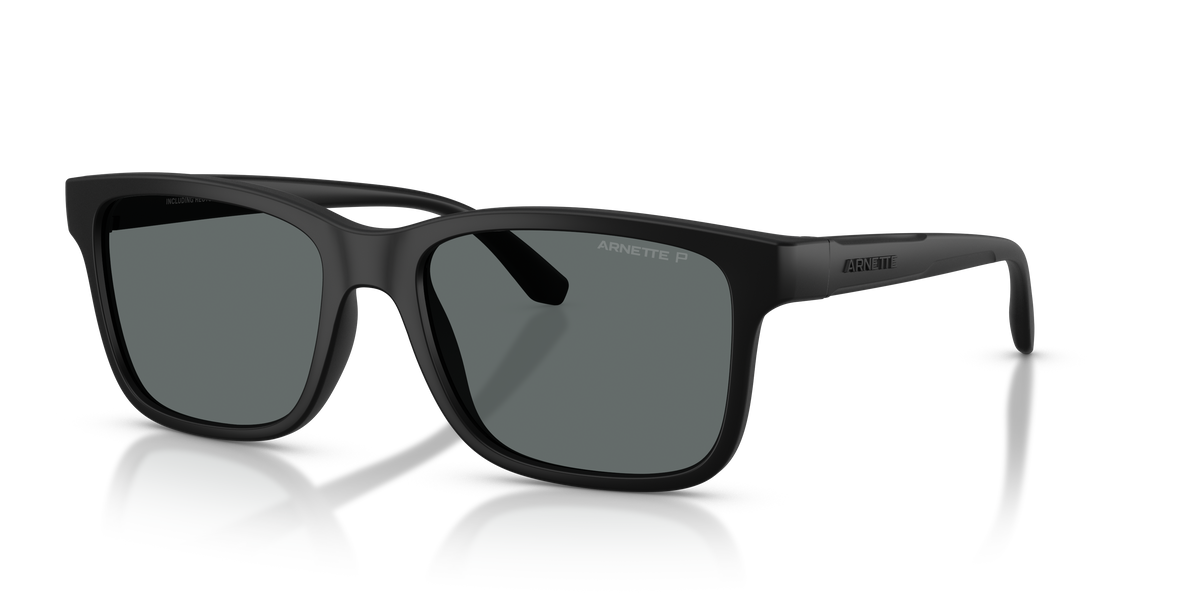 Arnette AN4378 Sunglasses in 290081 Matte Recycled Black / Dark Grey Polarized lens